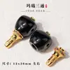 Ágata preta três vias rub ouro grânulos de barril antigo grânulos redondos Wen brincar diy acessórios feitos à mão pulseira de miçangas fornecimento atacadista