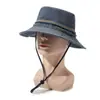 Nuevo Sombrero de Pescador de Mezclilla Lavada Vintage con Efecto Desgastado, Moda Europea y Americana para Primavera y Otoño, Sombrero de Sol de Ala Ancha para Hombres y Mujeres