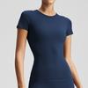 Camiseta de Yoga de Secado Rápido Estilo Europeo y Americano para Mujer, Top Adelgazante Fitness de Manga Corta Moldeador Corporal Estilo Kardashian, Venta al por Mayor