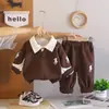 Conjunto de Ropa de Otoño para Niños 2026 Nuevo Estilo Infantil Primavera y Otoño Moda Coreana Sudadera de Manga Larga Conjunto de Dos Piezas Bebé Otoño