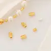 Atacado de Contas Ouro 18k Joias Antioxidantes Contas Espaçadoras Artesanais Acessórios para Joias DIY Listra Horizontal Melancia Contas Ovais