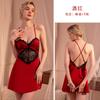 Zi Fun Novo Sexy Cetim Sedoso Tentação Renda Privada Alça Longa Camisola Roupas de Casa para Mulheres Conjunto 6147