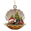 2023 decorações de festa de Natal presente acrílico plano pendurado pingente dormindo cão decorações de cena de Natal