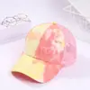 Celebridade da Internet Feminina Boné de Beisebol Tie-Dye Respirável para Rabo de Cavalo Novo Camuflado Estampado Boné com Aba Longa para Sombra Boné de Rede