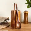 Nanmu Set Portátil de Tres Piezas para Almuerzo: Cuchara, Tenedor y Palillos, Cuchara de Madera Japonesa de Mango Largo, Palillos de Madera, Tenedor de Madera, Vajilla Limpia para Oficinistas