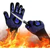 Guantes Retardantes de Llama, Resistentes al Fuego, Resistentes a Altas Temperaturas hasta 800 Grados, Para Barbacoa BBQ, Horno de Microondas, Horneado, Guantes de Silicona Aislantes del Calor Anti-Escaldaduras