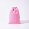 Bolsa de Terciopelo Cordón Solapa Bolsillo Pantalones Negro Bolsa de Joyería Regalo de Joyería Logotipo Impreso Empaque Sello de Cordón Personalización de Bolsa de Terciopelo