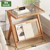 Estante de noche estilo lujo ligero, mesa auxiliar, mesita, mesa de café de moda, mesa larga de cristal, mesa de esquina estilo japonés para apartamentos pequeños, mini