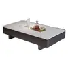 Mesa de centro, sala de estar, mesa de chá para casa, luxo leve, mesa de chá de alta qualidade, preta, apartamento pequeno, design minimalista moderno, combinada com um rack de TV