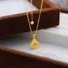 Conjunto de Collar de Trébol de Cuatro Hojas Hueco para Mujer, Pulsera de Trébol de Moda y de Alta Gama, Pendientes, Joyería, Regalo de Cumpleaños