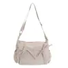 Bolsa de Ombro Único Xadrez Retrô Estilo Coreano 2026 Nova Moda Bolsa de Nylon com Laço Versátil Casual para Uso Externo Transversal