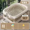 Balde Dobrável para Banho de Bebê Bacia de Banho para Bebê Bacia de Banho Sentado e Deitado Medição de Temperatura Altura Adicionada para Nadar Banheira para Recém-nascido