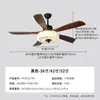 Lámpara de Ventilador de Techo Vintage de Alta Potencia Personalizada para Sala de Estar y Comedor, Ventilador de Tela Silencioso Integrado de Frecuencia Variable para el Hogar