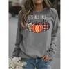Sudadera con Estampado en Inglés de Calabaza de Halloween Otoño e Invierno Europeo y Americano Camiseta de Manga Larga con Cuello Redondo de Amazon Ropa para Mujer