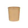 Caja de embalaje para llevar de cartón grueso a prueba de fugas, hecha de piel de vaca, recipiente redondo para gachas de grado alimenticio, cubo de papel para comida rápida con tapa, cubo para sopa