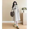 Estilo Relaxado Emagrecedor Moletom com Estampa de Letras Vestido Vestido de Maternidade Vestido de Outono Solto Casual Comprimento Médio