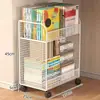 Carrinho Estante Armazenamento com Rodas, Mesa Removível para Sala de Aula, Estante de Armazenamento de Livros de Múltiplas Camadas, Artefato de Armazenamento de Livros de Chão