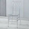Sillas de cristal transparentes para el hogar al por mayor, sillas de bambú de cristal para salones de banquetes de hotel, sillas con respaldo de plástico para auditorios comerciales