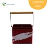 Cesta de Talheres Portátil Vermelha de Faca e Garfo Cesta de Armazenamento de Talheres de Ferro Galvanizado Balde de Armazenamento de Talheres para Mesa de Cozinha Doméstica