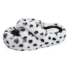 Pantuflas de Piel con Estampado de Leopardo Bicolor de una Sola Tira para Mujer 2026 Otoño/Invierno Calientes para Exterior e Interior Felpa Suela Gruesa Punta Abierta de Algodón ins