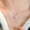Popular Collar de Estrella de Cinco Puntas Tridimensional de Diamantes Completos para Mujer, Exquisito y Moderno, Versátil, Gama Alta, Lujo Ligero, Elegante Cadena para Clavícula