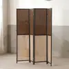 Biombo de madera maciza y ratán de papel estilo chino para sala de estar, entrada de hotel, fondo plegable para comedor, pared divisoria móvil para viviendas de alquiler