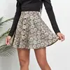 Saia Lápis de Veludo Cotelê Estampada Europeia e Americana 2026 Cintura Alta Zíper Lateral Meia-Saia Moda Feminina Sexy Transfronteiriça Saia Curta com Botões