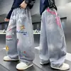 Pantalones elegantes y geniales para niños para primavera y otoño, muy bonitos, nuevos jeans de otoño 2026 para niños, pantalones de pierna ancha para niños mayores en otoño