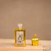 Frasco de Óleo Essencial Dourado Galvanizado de 15ml Frasco Dosador de Amostra Frasco com Rolon Frasco Massageador Roll-On Fundo Quadrado Vidro para Mercado Exterior Oriente Médio