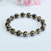 Pulsera de Cuentas Dzi de Tres Ojos Blanco y Negro de Guan Yu Pulsera de Ágata Estilo Étnico Venta al por Mayor de Fábrica Dropshipping S3063003