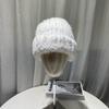 Sombrero de felpa simple de color sólido estilo japonés para mujer otoño e invierno moda celebridad de internet versátil sombrero de lana tejido cálido protección para las orejas sombrero para el frío