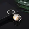 Chaveiro Transparente de Cristal do Sistema Solar Pingente de Vidro da Lua Marte Oito Planetas Pingente do Espaço Sideral Em Estoque
