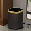 Cubo de Basura para el Hogar Nuevo de Aspecto Elegante para Sala de Estar Cocina Sin Tapa Baño Cuadrado de Mármol con Gran Capacidad