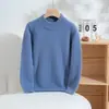 Suéter 100% Lana Cuello Semi Alto Engrosado Cálido Suéter Infantil Niños y Niñas Otoño e Invierno Nuevo Estilo Tejido Versátil Capa Base