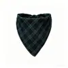 Bandana para Mascotas, Elegante Estilo Cuadros, Babero para Gatos, Toalla Reversible de Doble Capa para Saliva de Perros, Decorativa, Directamente del Fabricante