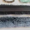 Tira de imitación de pelo de conejo estilo mejorado de 1 cm de ancho cinta de no tejido hecha a mano para bricolaje encaje accesorios para linterna de león danzante traje Tang Hanfu tira plana