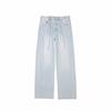 Ropa de Mujer al por Mayor para Exportación Transfronteriza 2025 Verano Estilo Europeo y Americano Jeans Largos de Pierna Ancha Lavados con Cordones para Mujer F525090