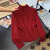 Cardigan Novo de Gola Alta Outono e Inverno Bordado Pesado Exquisito Versátil Suéter Camada Base Roupa Íntima Malha Macia Oca