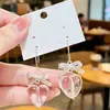 Pendientes Transparentes Románticos con Lazo en Forma de Corazón, Accesorios de Pendientes Geniales y Modernos Estilo Ins que Favorecen el Rostro de la Chica