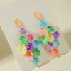 Amazon Transfronterizo Frescos y Dulces Coloridos Resina Pétalos Flor Pendientes Temperamento Pendientes Dopamina Pendientes para Mujeres