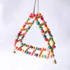 Brinquedo popular da Amazon para pássaros brinquedo para papagaio escada de escalada Escada escada triangular balanço contas coloridas balanço triangular