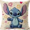 Funda de Almohada de Lino Ultra Suave con Dibujo de Stitch, Cojín para Sofá, Funda para Cabecero, Admite Diseño Personalizado con Tu Propia Imagen