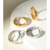 Pendientes tallados de plata de ley 925 para mujer de Tiktok, Pinzas para orejas de lujo ligero Otoño e Invierno de alta gama, Joyería exquisita de nicho con personalidad, Qingdao