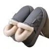 Pantuflas de Algodón Impermeables para Mujer, Novedad Invierno 2025, Zapatos Cálidos de Suela Gruesa con Forro de Felpa, Zapatos de Algodón con Talón de Bolsa para Hombre, Ropa de Exterior