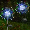 Fornecimento de Luzes de Fogo de Artifício Solares LED de Inserção no Solo Transfronteiriças para Decoração de Pátio, Luzes de Ambiente para Jardim, Luzes de Fio de Cobre à Prova d'Água para Exterior