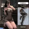 Lencería Erótica Transfronteriza Europea y Americana Sexy Europea de Malla Hueca Vestido de Red Ceñido al Cuerpo Vestido de Red de una Pieza Sin Quitar qqny Venta al por Mayor