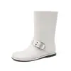 Botas vaqueras negras elegantes y sencillas de 1 cm, nuevo modelo otoño e invierno 2026, punta redonda, suela plana, botines cortos sin cordones para mujer