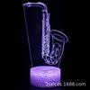 Suministro transfronterizo Serie de Instrumentos Musicales Luz nocturna 3D lámpara de mesa colorida con control remoto táctil creativa enchufe led luz visual de regalo