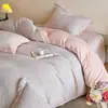 Conjunto de Roupa de Cama Jacquard de Chenille Leite Fleece de Alta Qualidade com Quatro Peças para Outono e Inverno, Lençol de Cama Espesso Quente, Capa de Edredom, Roupa de Cama para Quarto Principal 4