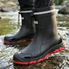 Botas de borracha brancas estilo japonês para campus, com cordão, à prova de vento e à prova d'água, galochas estilosas, botas para caminhada aquática ao ar livre com cordões elásticos
